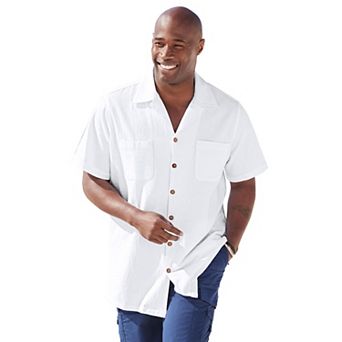 Kingsize Men's Big & Tall Gauze Camp Shirt