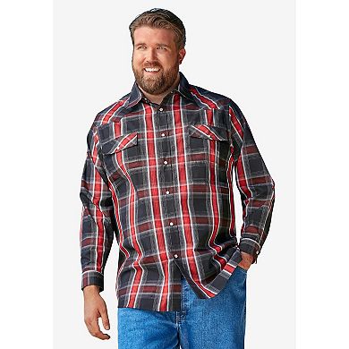 Boulder Creek By Kingsize Men's Big & Tall Western Snap Front Shirt