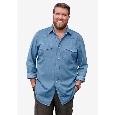Boulder Creek By Kingsize Men's Big & Tall Western Snap Front Shirt