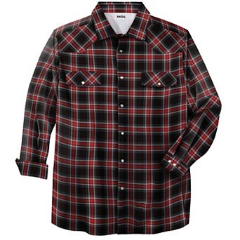 Boulder Creek By Kingsize Men's Big & Tall Western Snap Front Shirt