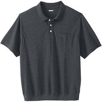 KingSize Men's Big & Tall No Tuck Pocket Shrink-Less Cotton Polo Shirt