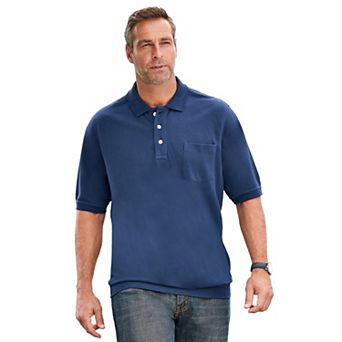 KingSize Men's Big & Tall No Tuck Pocket Shrink-Less Cotton Polo Shirt