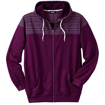 Kingsize Men's Big & Tall French Terry Snow Lodge Hoodie