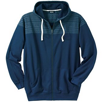 Kingsize Men's Big & Tall French Terry Snow Lodge Hoodie