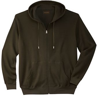 Boulder Creek by KingSize Men's Big & Tall Thermal Waffle Zip Hoodie