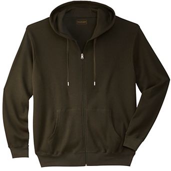 Boulder Creek by KingSize Men's Big & Tall Thermal Waffle Zip Hoodie