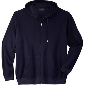 Boulder Creek By Kingsize Men's Big & Tall Thermal Waffle Zip Hoodie
