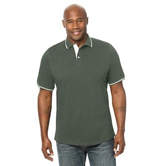 Kingsize Men's Big & Tall Double Tipped Polo