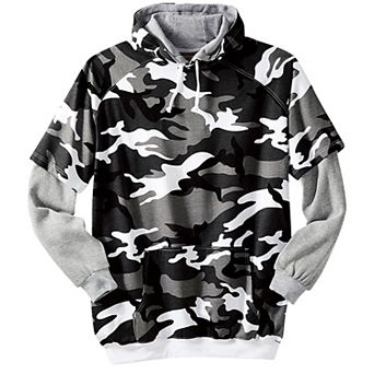 Boulder Creek by KingSize Men's Big & Tall Thermal-Lined Layered Look Hoodie