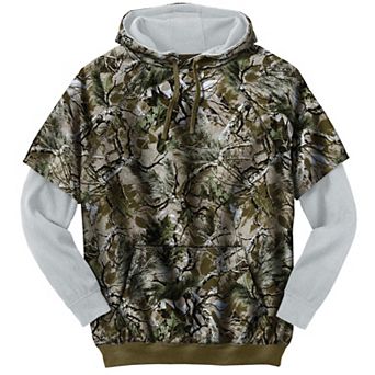 Boulder Creek by KingSize Men's Big & Tall Thermal-Lined Layered Look Hoodie