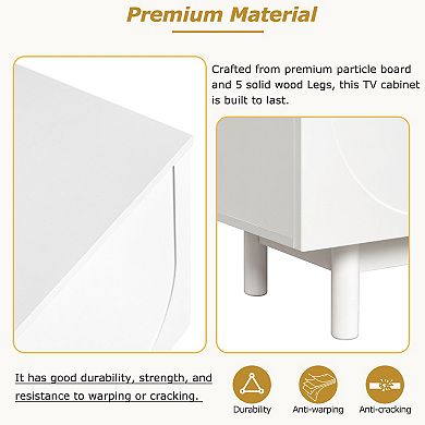 Merax Graceful Tv Stand With Arch Cabinets