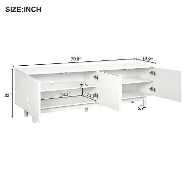 Merax Graceful Tv Stand With Arch Cabinets