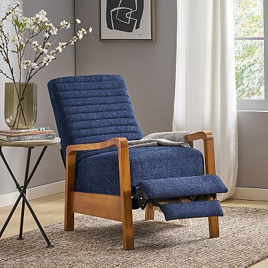 Merax Fabric Wood Hand Manual Club Recliner