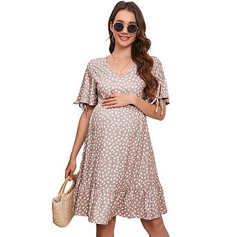 Women's Sweetheart Neck Drawstring Layered Dress Flowy A Line Mini Dress