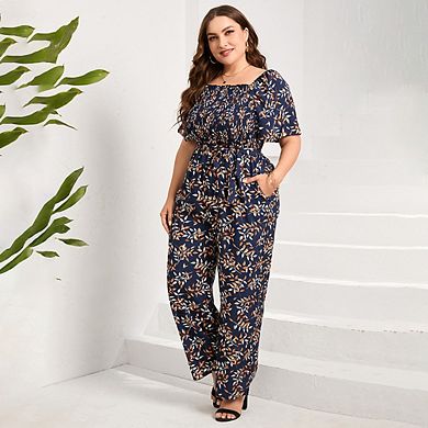 Womens Oversized Jumpsuits For Women Casual Wide Leg One Piece Printed Jumpsuit With Pockets