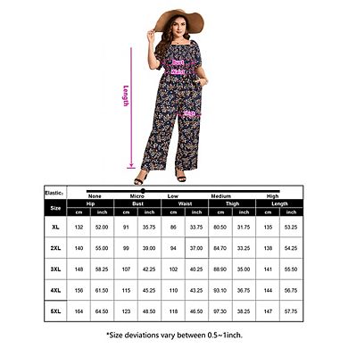 Womens Oversized Jumpsuits For Women Casual Wide Leg One Piece Printed Jumpsuit With Pockets