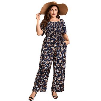 Womens Oversized Jumpsuits For Women Casual Wide Leg One Piece Printed Jumpsuit With Pockets