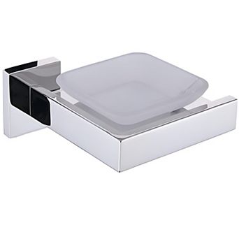 Stainless Steel Square Soap Holder With Removable Dish - Silver
