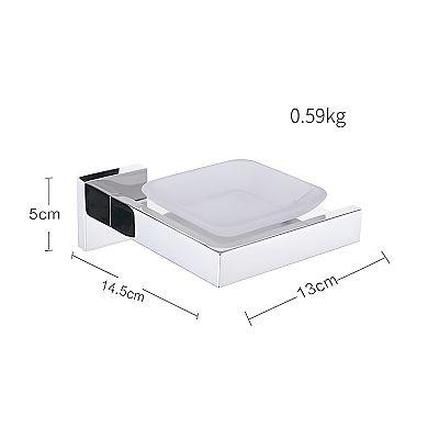 Stainless Steel Square Soap Holder With Removable Dish - Silver