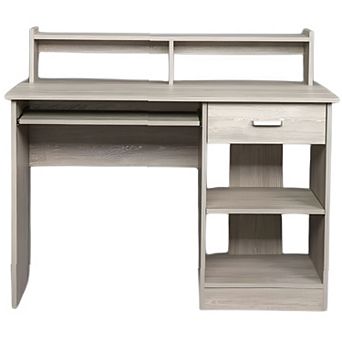 Gray Particleboard One-draw Two-layer Computer Desk