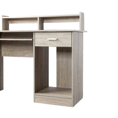 Gray Particleboard One-draw Two-layer Computer Desk