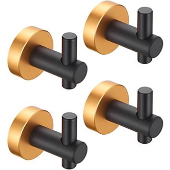 Round Base Wall Hanging Hook with Screws- Matte Black Hook, 4 Pack, for Entry Shoe Cabinet