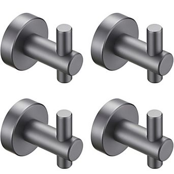 Round Base Wall Hanging Hook with Screws- Matte Black Hook, 4 Pack, for Entry Shoe Cabinet