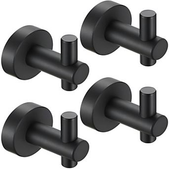 Round Base Wall Hanging Hook with Screws- Matte Black Hook, 4 Pack, for Entry Shoe Cabinet