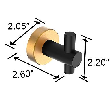 Round Base Wall Hanging Hook with Screws- Brushed Gold Hook, 2 Pack, for Entry Shoe Cabinet