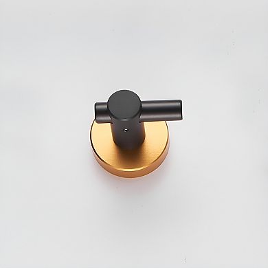 Round Base Wall Hanging Hook with Screws- Brushed Gold Hook, 2 Pack, for Entry Shoe Cabinet