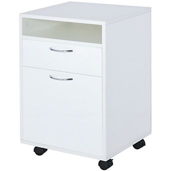 Modern Home and Office File Storage Cabinet with One Shelf and Two Drawers-White