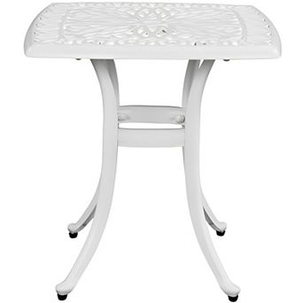 Outdoor Cast Aluminum Square Table, End Table Side Table For Paio Backyard Pool