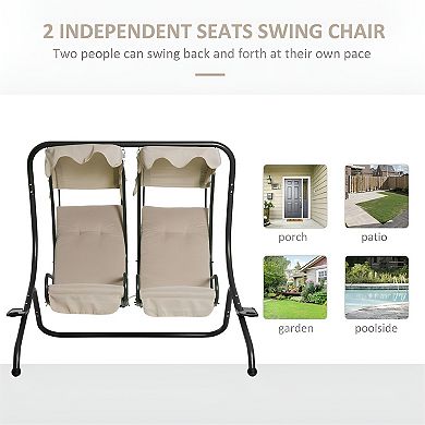 Versatile Two Seater Patio Swing Set with Stand