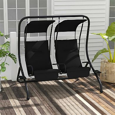 Versatile Two Seater Patio Swing Set with Stand