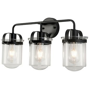 Modern Sconces Set Of 3 with Clear Glass Shade for Bedroom