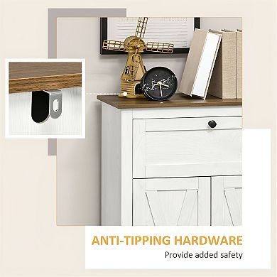 Versatile Two Tire Kitchen Sideboard Storage and Coffee Bar Cabinet with Large Table-top and Drawer