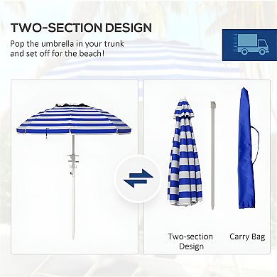 Outdoor Beach Umbrella - Large, UV-Resistant Canopy with Adjustable Tilt and Wind-Resistant