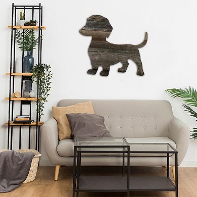 Rustic Farmhouse Dog Cutout Reclaimed Wood Silhouette