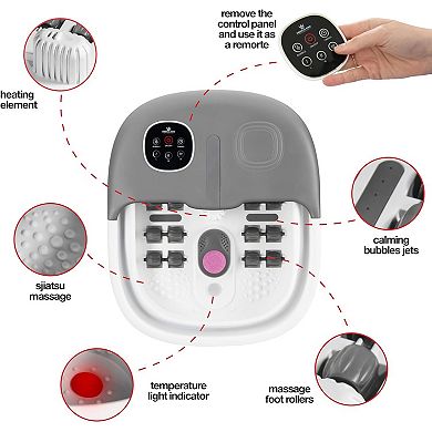 Foot Spa Massager Collapsible Option With Remote Control, Pumice Stone, Heat Option, Bubbles & Jets