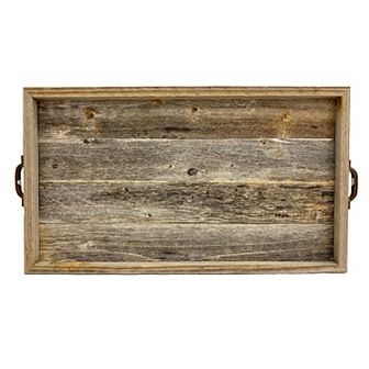 Rustic Farmhouse Large Decorative 24.5 in x 13 in Reclaimed Wood Breakfast Platter Tray