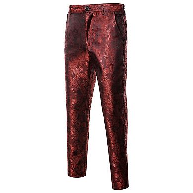 Mens 2 Pc Paisley Dress Suit One Button Blazer Pants Sets
