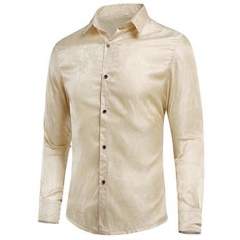 Mens Paisley Shirt Slim Fit Button Down Dress Shirt