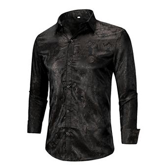 Mens Paisley Shirt Slim Fit Button Down Dress Shirt