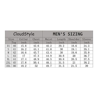 Men's Stripe Shirt Slim Fit Button Down Dress Shirt
