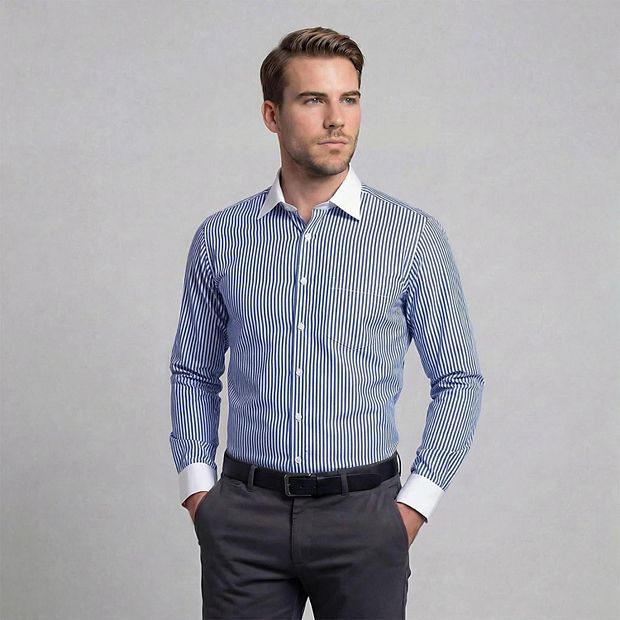 men's button down dress shirts slim fit Black Dress Shirt Men | Solid Black Performance Shirt main image 0