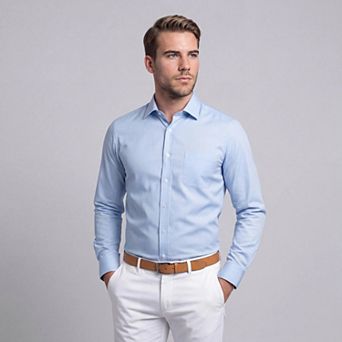 Men's Stripe Shirt Slim Fit Button Down Dress Shirt