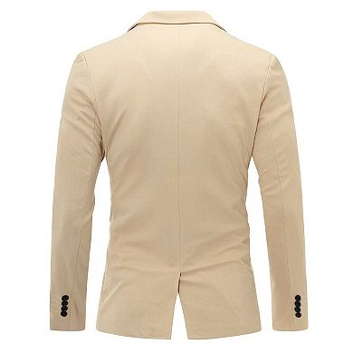 Men's Slim Fit Solid Color Business Casual Suit Jacket