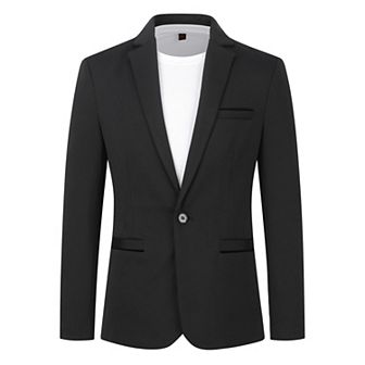 Men's Slim Fit Solid Color Business Casual Suit Jacket