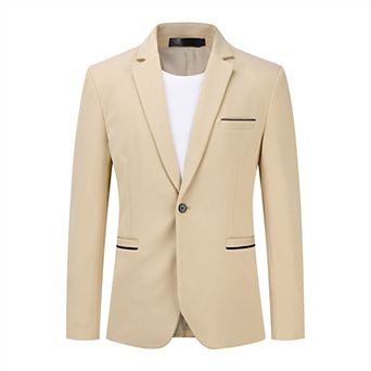 Men's Slim Fit Solid Color Business Casual Suit Jacket