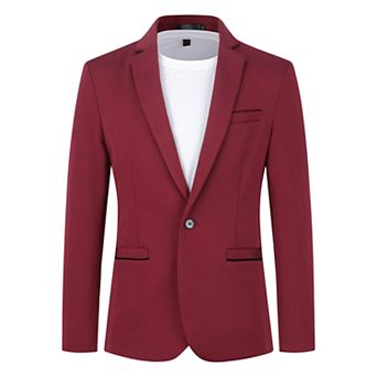 Men's Slim Fit Solid Color Business Casual Suit Jacket